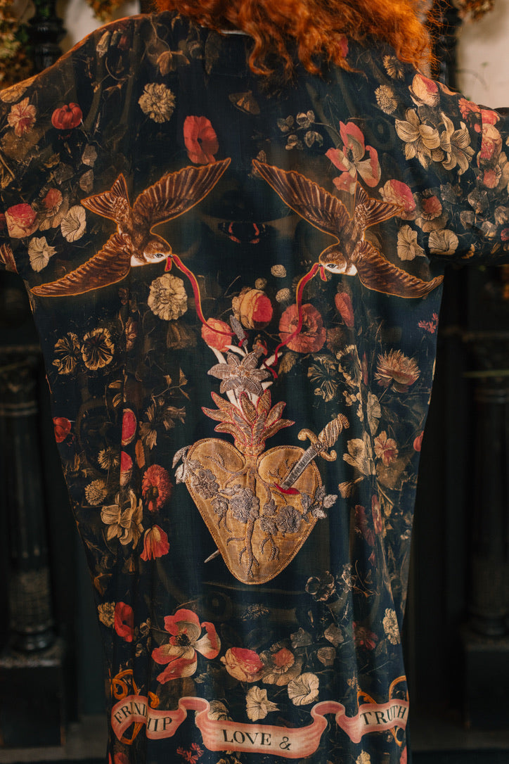 Market Of Stars - ‘Heart of Gold’ Opera Duster Kimono Coat Robe - Sacred Heart
