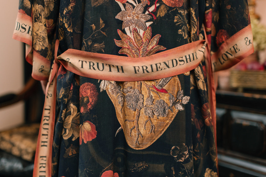 Market Of Stars - ‘Heart of Gold’ Opera Duster Kimono Coat Robe - Sacred Heart