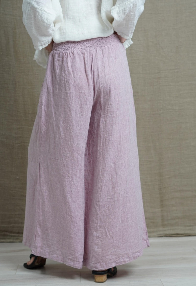 Rustic Linen ‘Mia/ Linen Pants - Chambray Fondant Pink