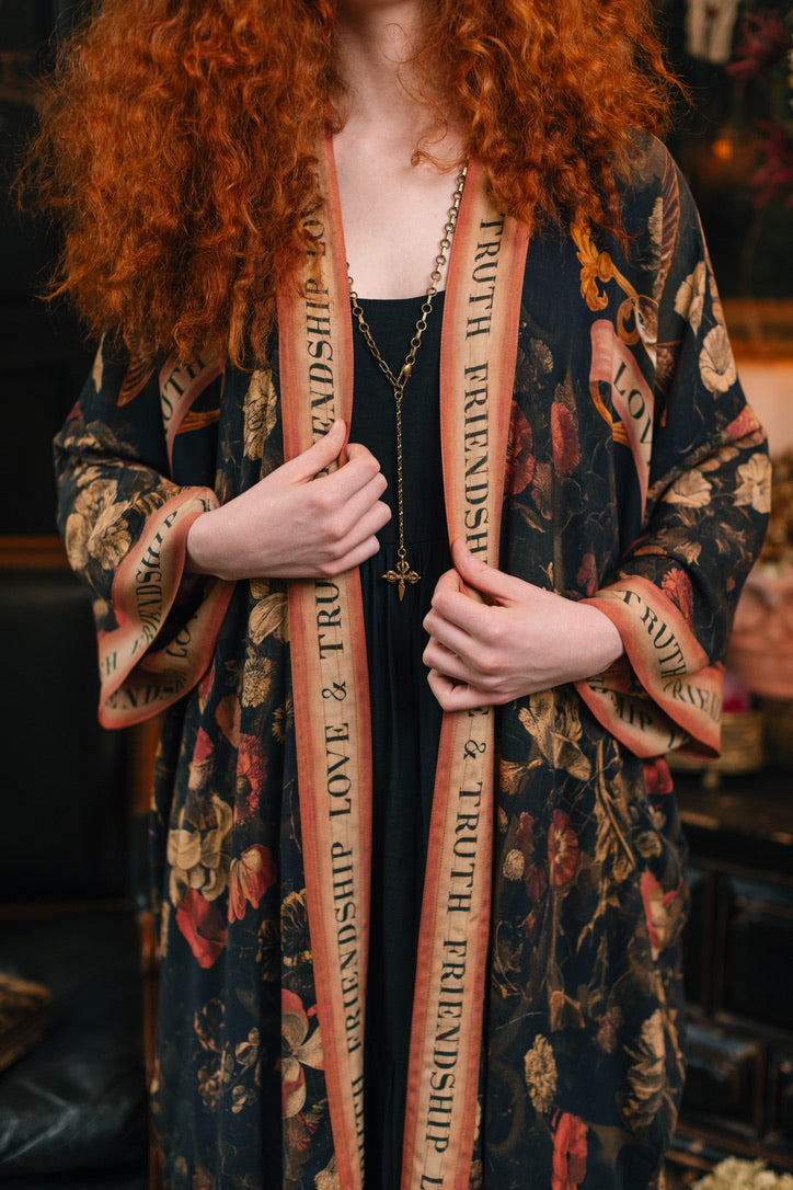 Market Of Stars - ‘Heart of Gold’ Opera Duster Kimono Coat Robe - Sacred Heart