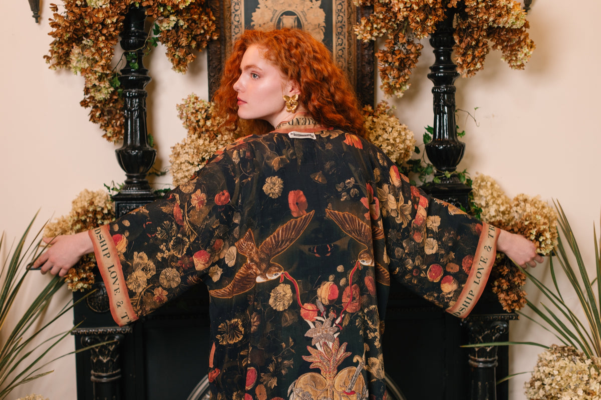 Market Of Stars - ‘Heart of Gold’ Opera Duster Kimono Coat Robe - Sacred Heart