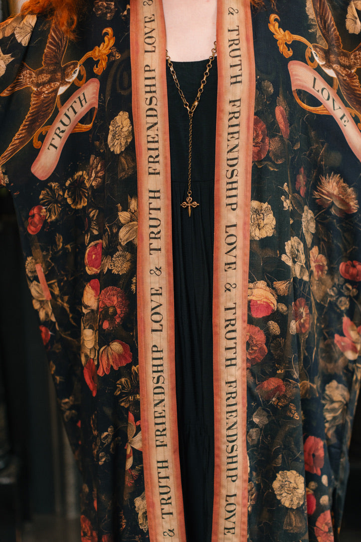 Market Of Stars - ‘Heart of Gold’ Opera Duster Kimono Coat Robe - Sacred Heart