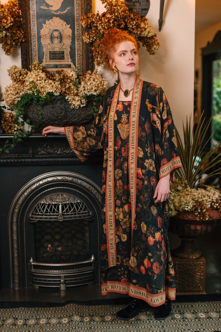 Market Of Stars - ‘Heart of Gold’ Opera Duster Kimono Coat Robe - Sacred Heart