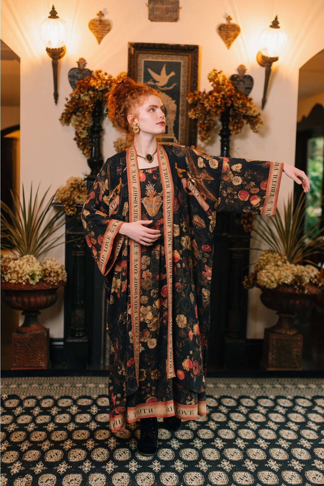 Market Of Stars - ‘Heart of Gold’ Opera Duster Kimono Coat Robe - Sacred Heart