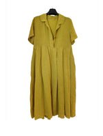 Montaigne ‘Vianne’ Linen Dress Pleats And Side Pockets - Various Colours