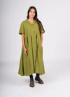 Montaigne ‘Vianne’ Linen Dress Pleats And Side Pockets - Various Colours