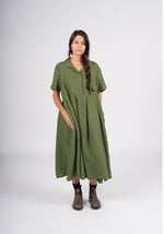 Montaigne ‘Vianne’ Linen Dress Pleats And Side Pockets - Various Colours