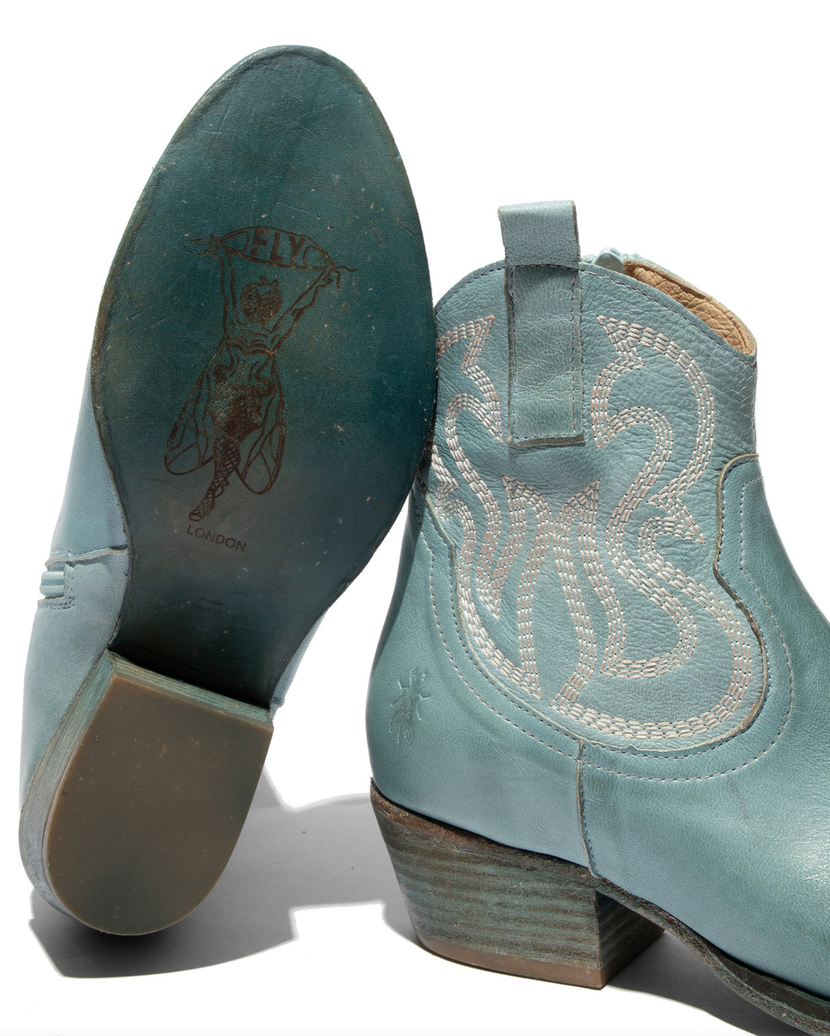 Fly London ‘Wami’ Western Boot - Sky Blue - LAST PAIR - Size 37