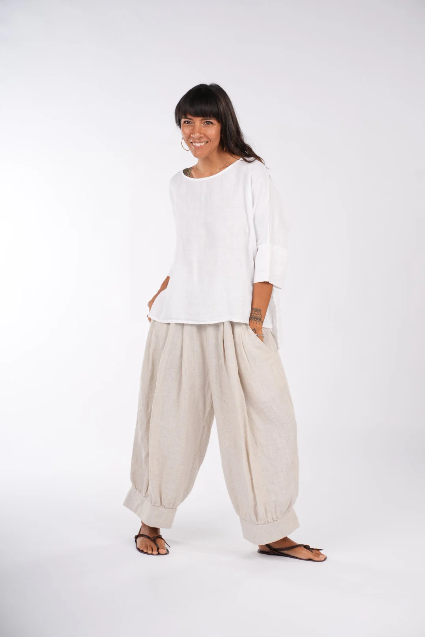Montaigne -  Desi Pants in Fine Houndstooth French Linen - Various Colours