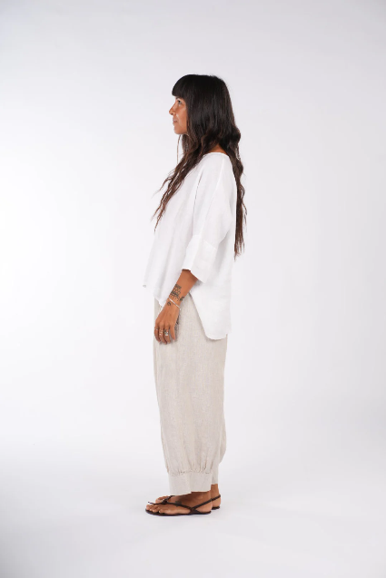 Montaigne -  Desi Pants in Fine Houndstooth French Linen - Various Colours