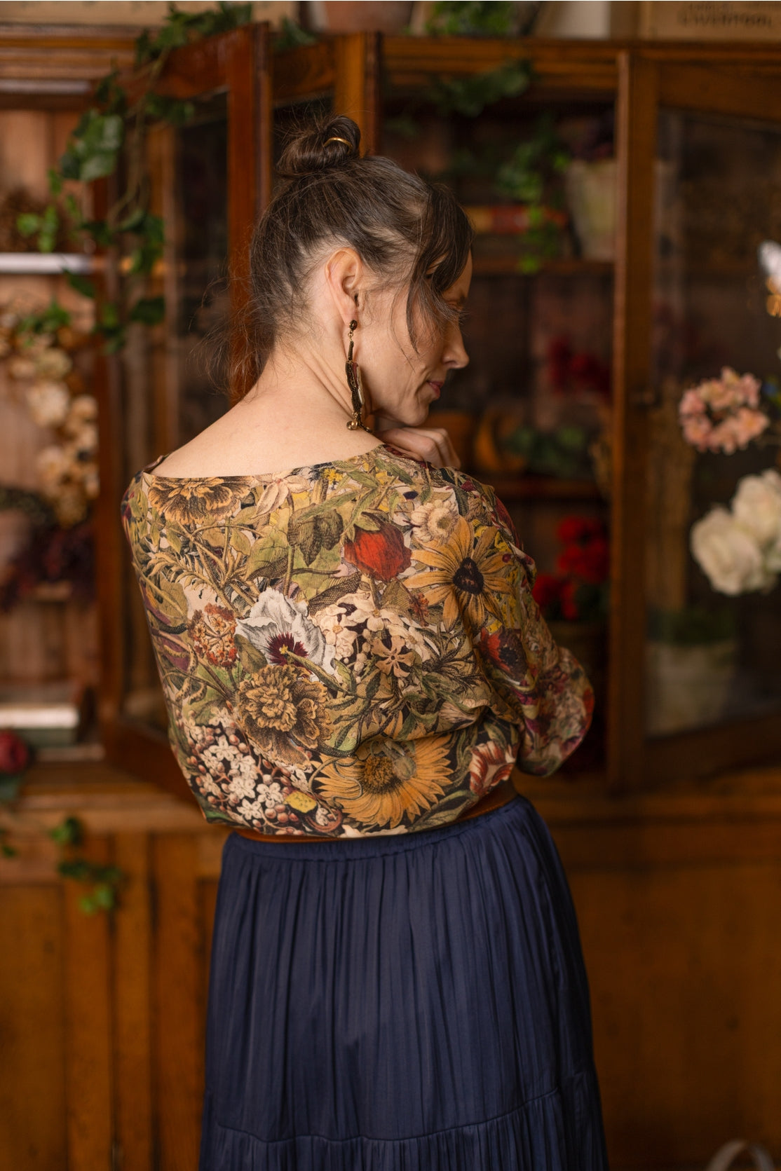 Market Of Stars - Golden Hour - Tee Luxe Print Tunic Top - Floral