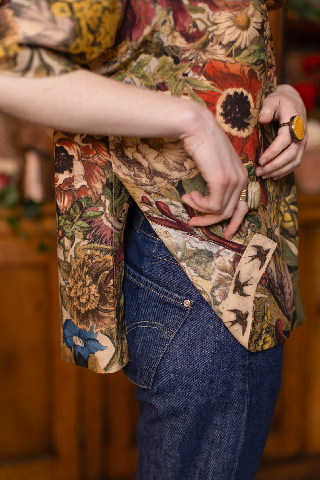 Market Of Stars - Golden Hour - Tee Luxe Print Tunic Top - Floral