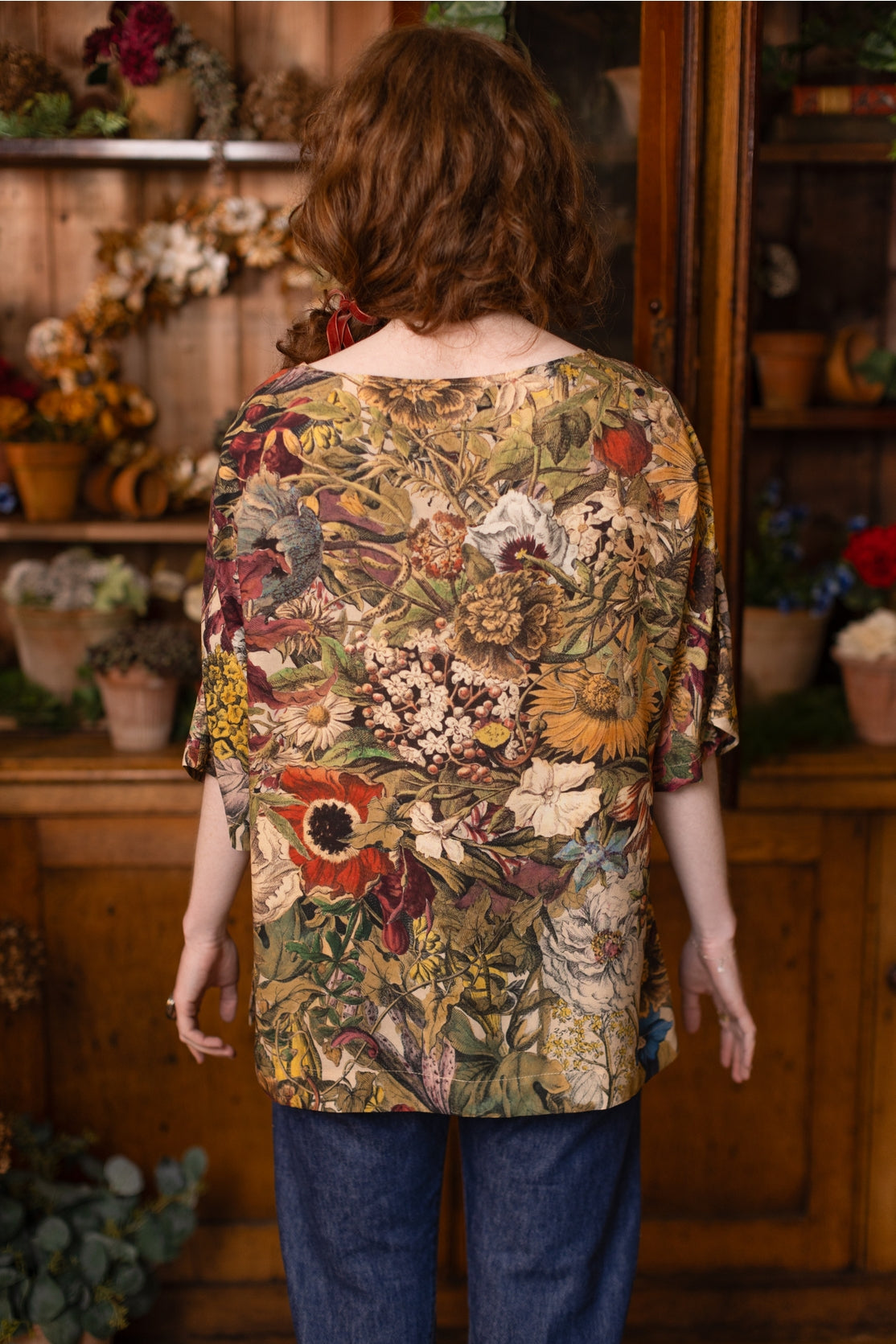 Market Of Stars - Golden Hour - Tee Luxe Print Tunic Top - Floral