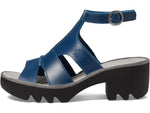 Fly London ‘Tawi’ Leather Strappy Sandal Shoes - Blue