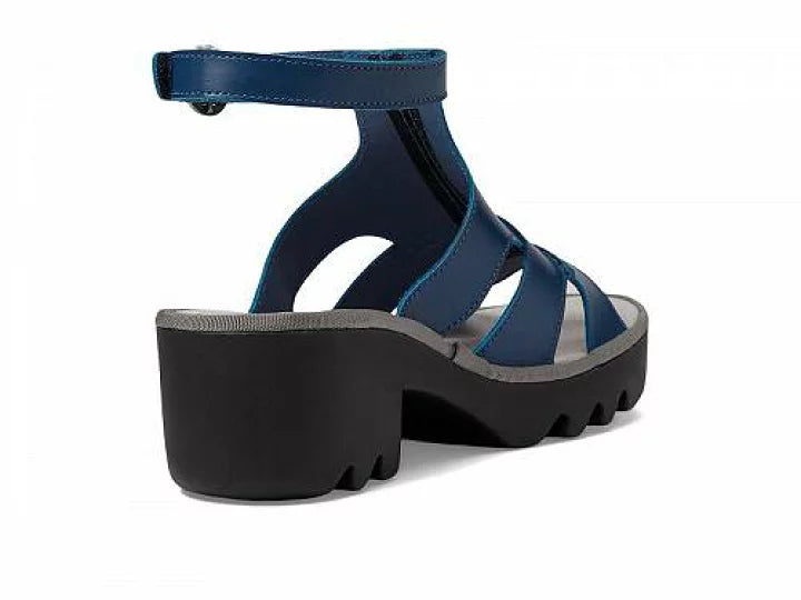 Fly London ‘Tawi’ Leather Strappy Sandal Shoes - Blue