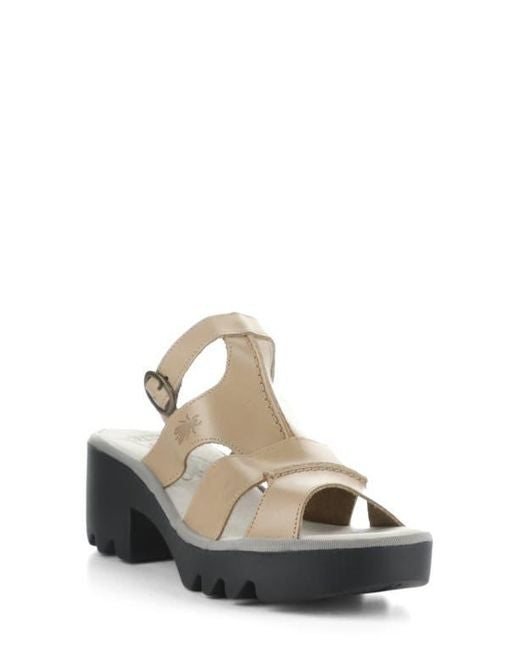 Fly London ‘Tawi’ Leather Strappy Sandal Shoes - Taupe