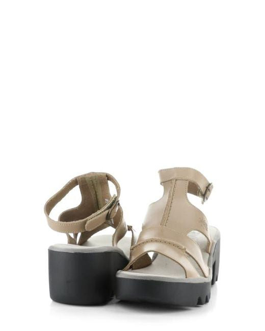 Fly London ‘Tawi’ Leather Strappy Sandal Shoes - Taupe