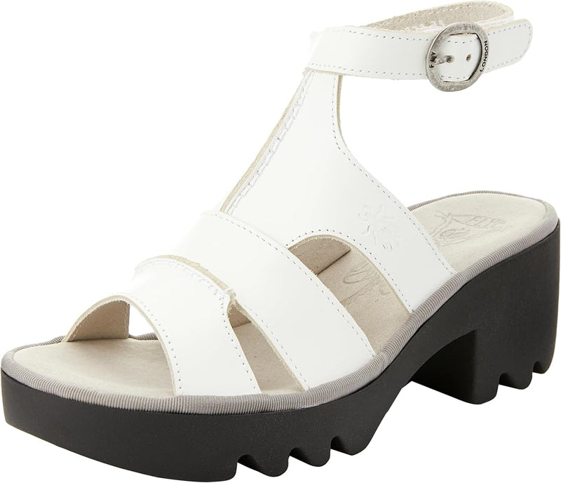 Fly London ‘Tawi’ Leather Strappy Sandal Shoes - Off White