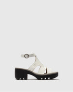 Fly London ‘Tawi’ Leather Strappy Sandal Shoes - Off White