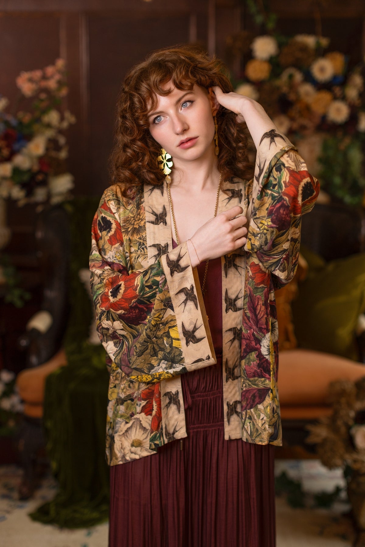 Market Of Stars - Golden Hour - Pixie Duster Crop Kimono - Florals