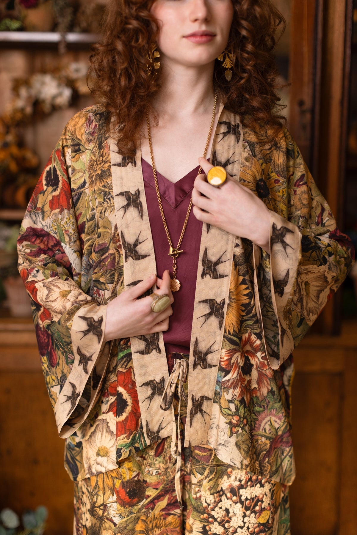 Market Of Stars - Golden Hour - Pixie Duster Crop Kimono - Florals