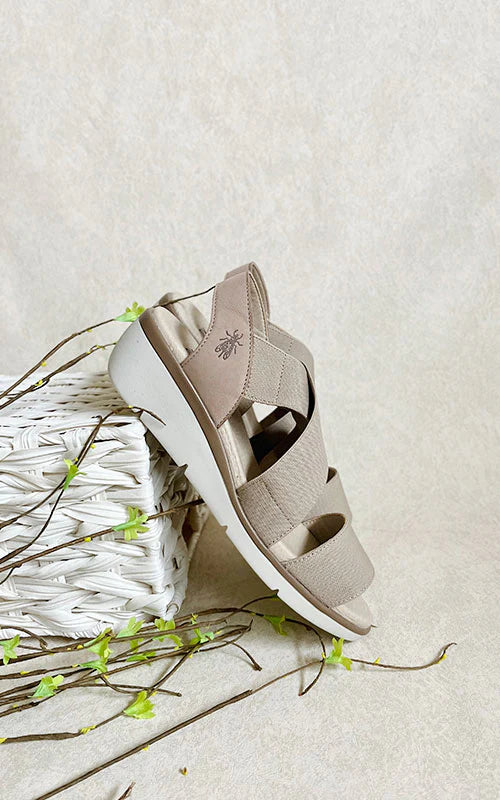 Fly London ‘Noli’ Slingback Wedge Sandal Shoes - Taupe