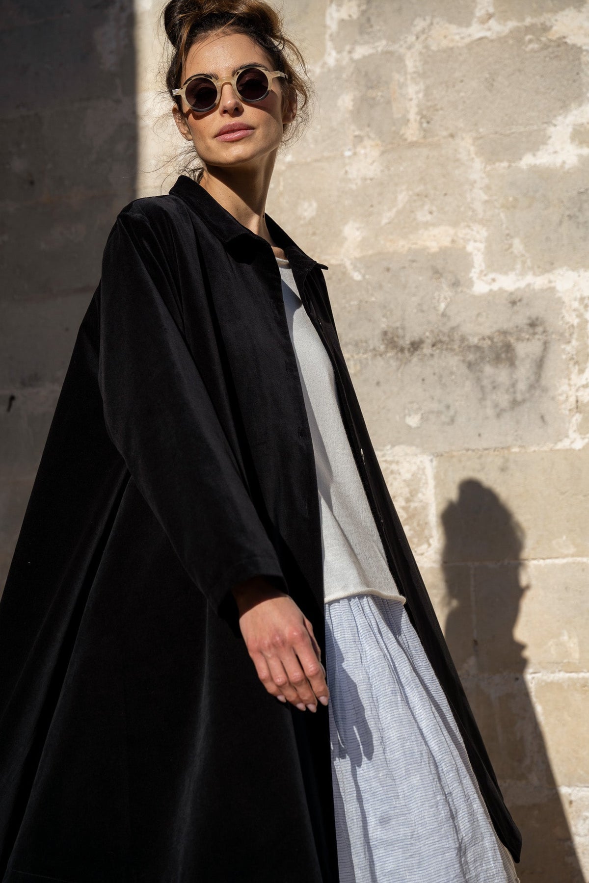 Meg By Design - DeVille Coat Cotton Velvet - Black