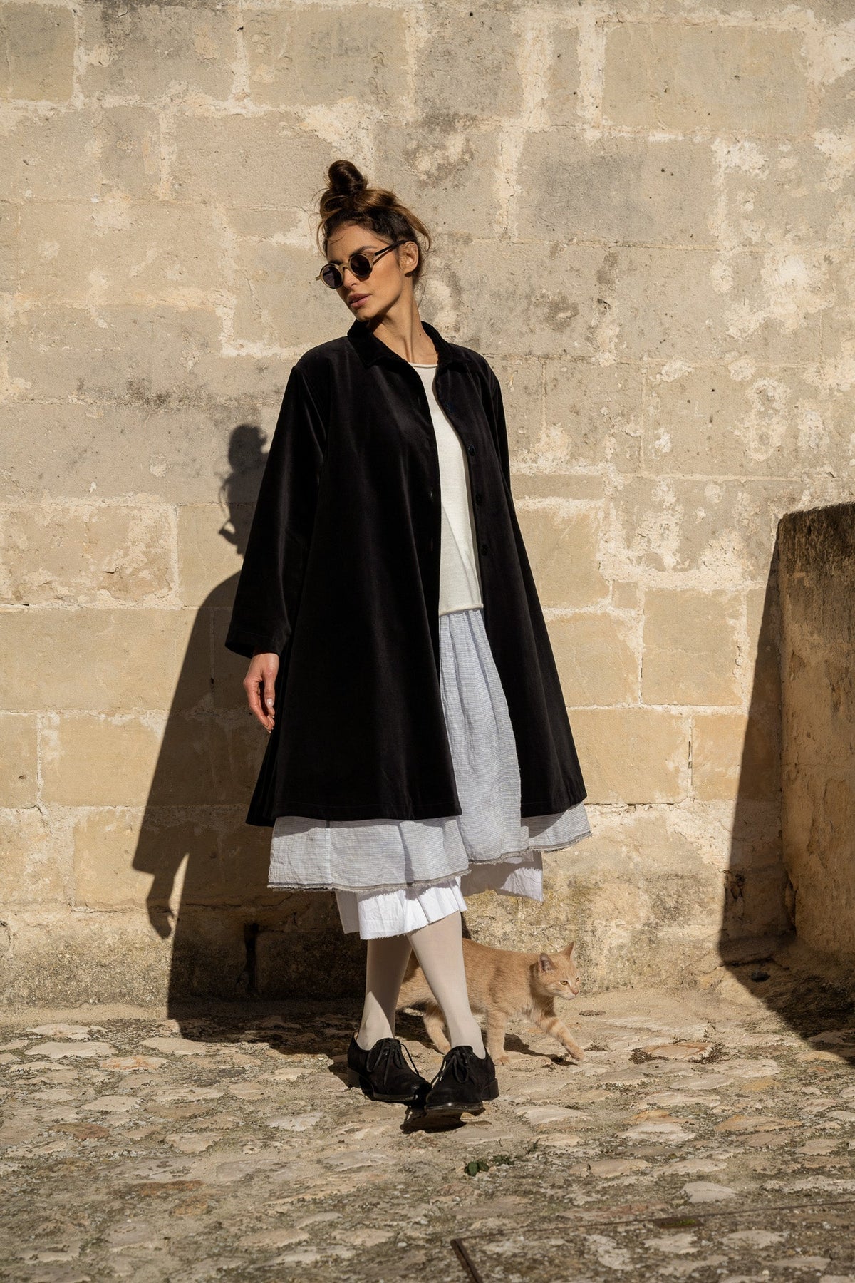 Meg By Design - DeVille Coat Cotton Velvet - Black