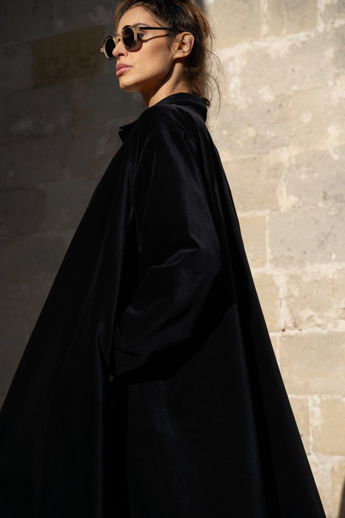 Meg By Design - DeVille Coat Cotton Velvet - Black