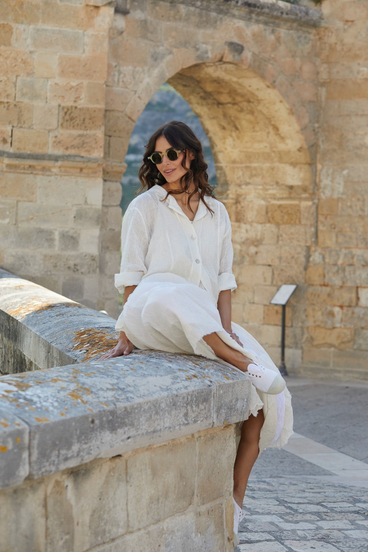 Meg By Design - Henri Jacket Gauze Linen - White