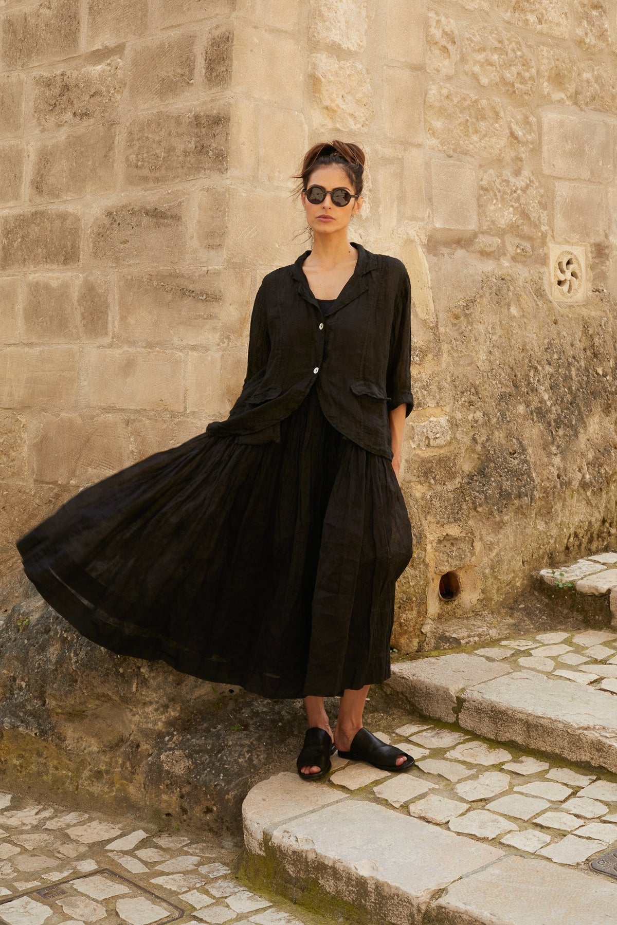 Meg By Design - Henri Jacket Gauze Linen - Black
