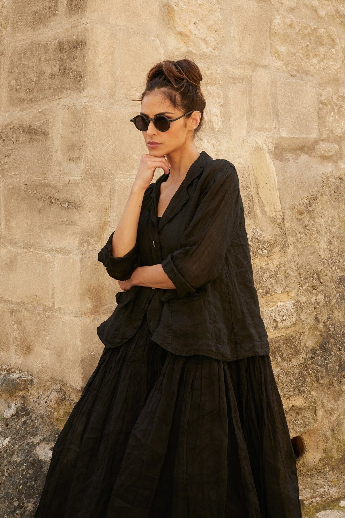 Meg By Design - Henri Jacket Gauze Linen - Black