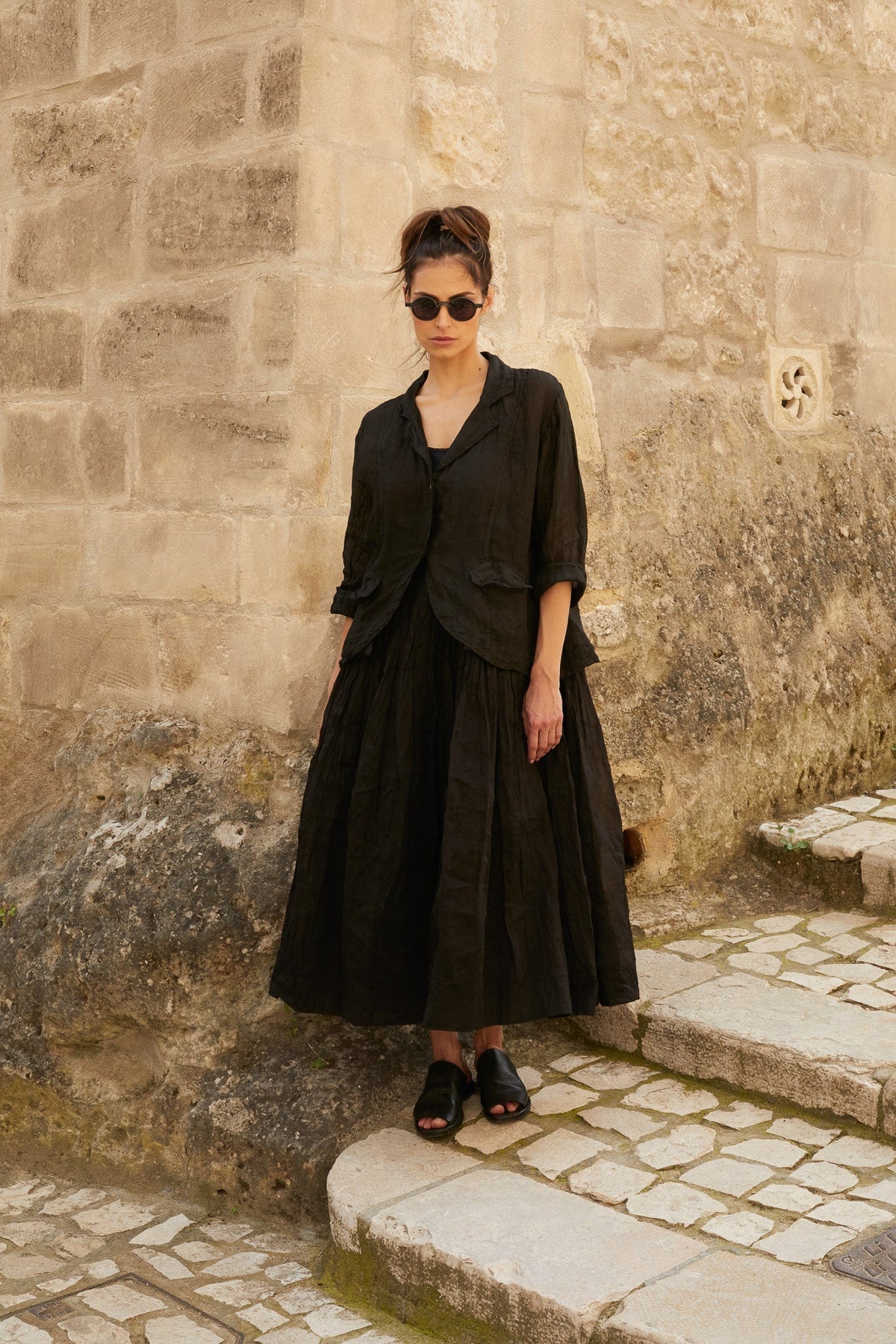 Meg By Design - Henri Jacket Gauze Linen - Black