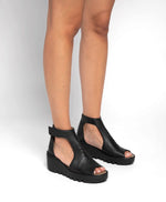 Fly London ‘Bezo’ Leather Sandal Shoes - Black