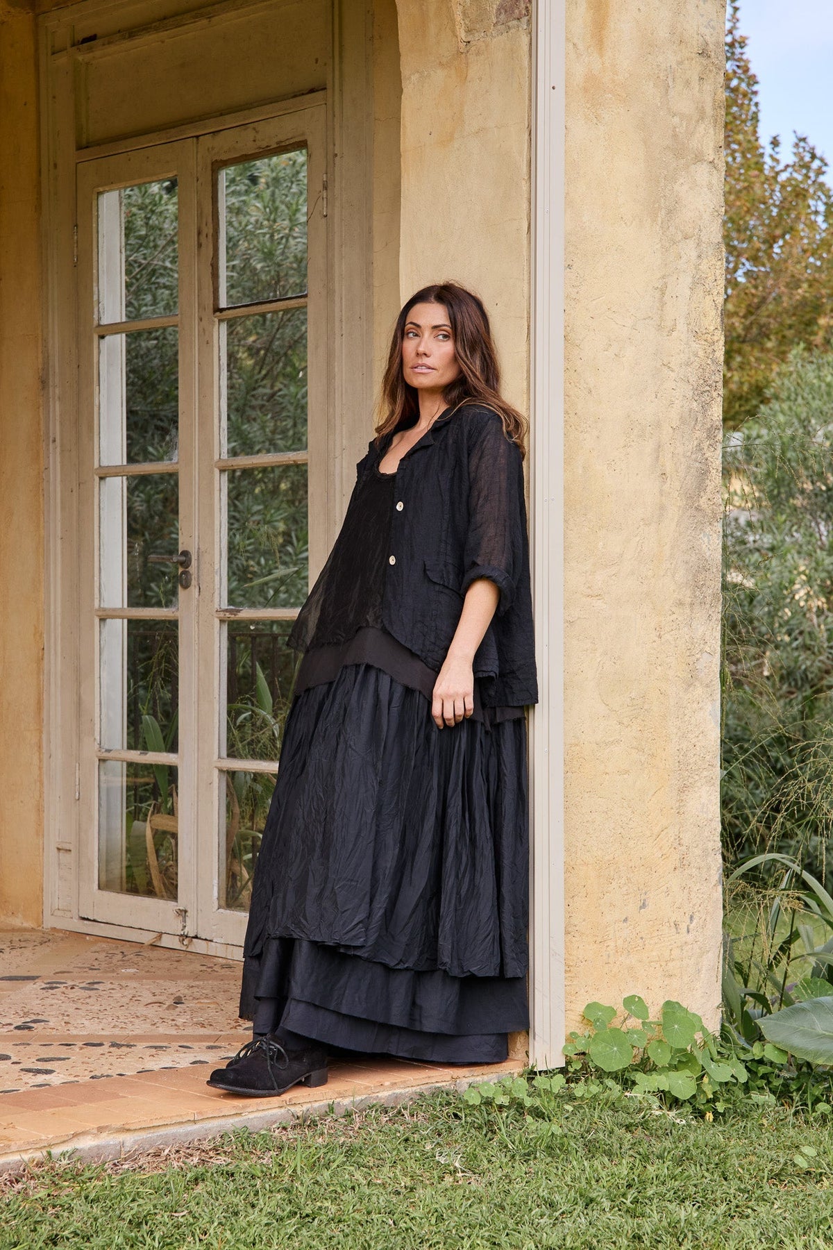 Meg By Design - Henri Jacket Gauze Linen - Black