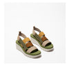 Fly London ‘Yere’ Slingback Wedge Sandal Shoes - Cloud Multi Green