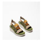 Fly London ‘Yere’ Slingback Wedge Sandal Shoes - Cloud Multi Green