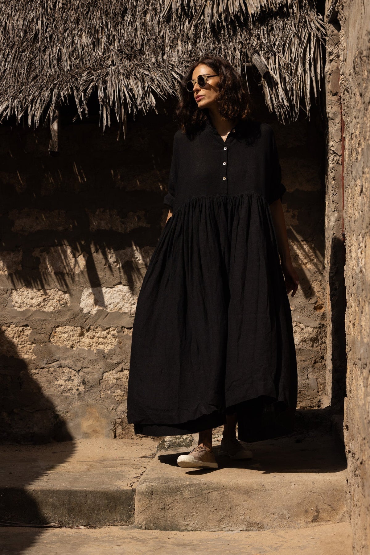 Meg By Design - Edith Dress Linen - Black