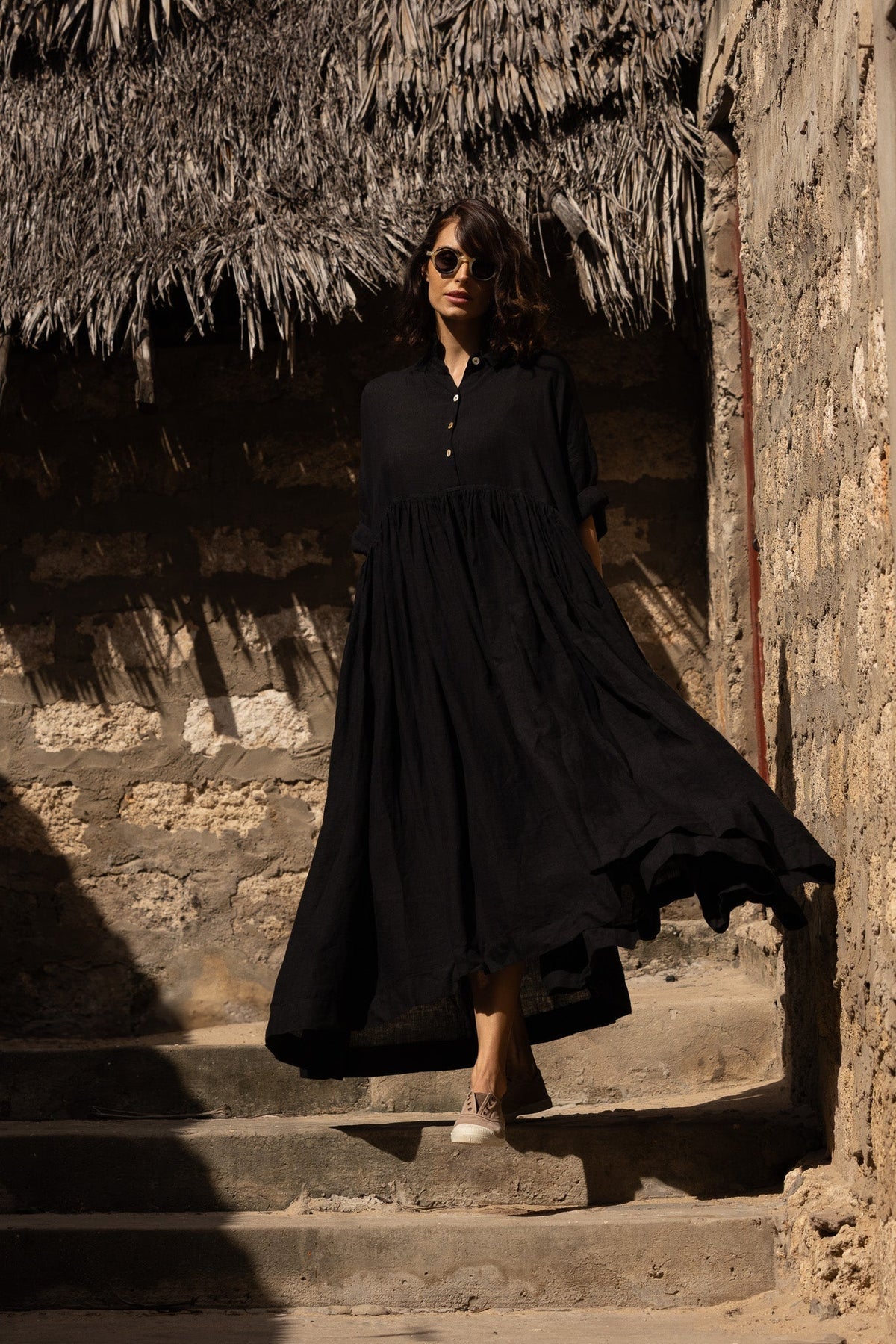 Meg By Design - Edith Dress Linen - Black