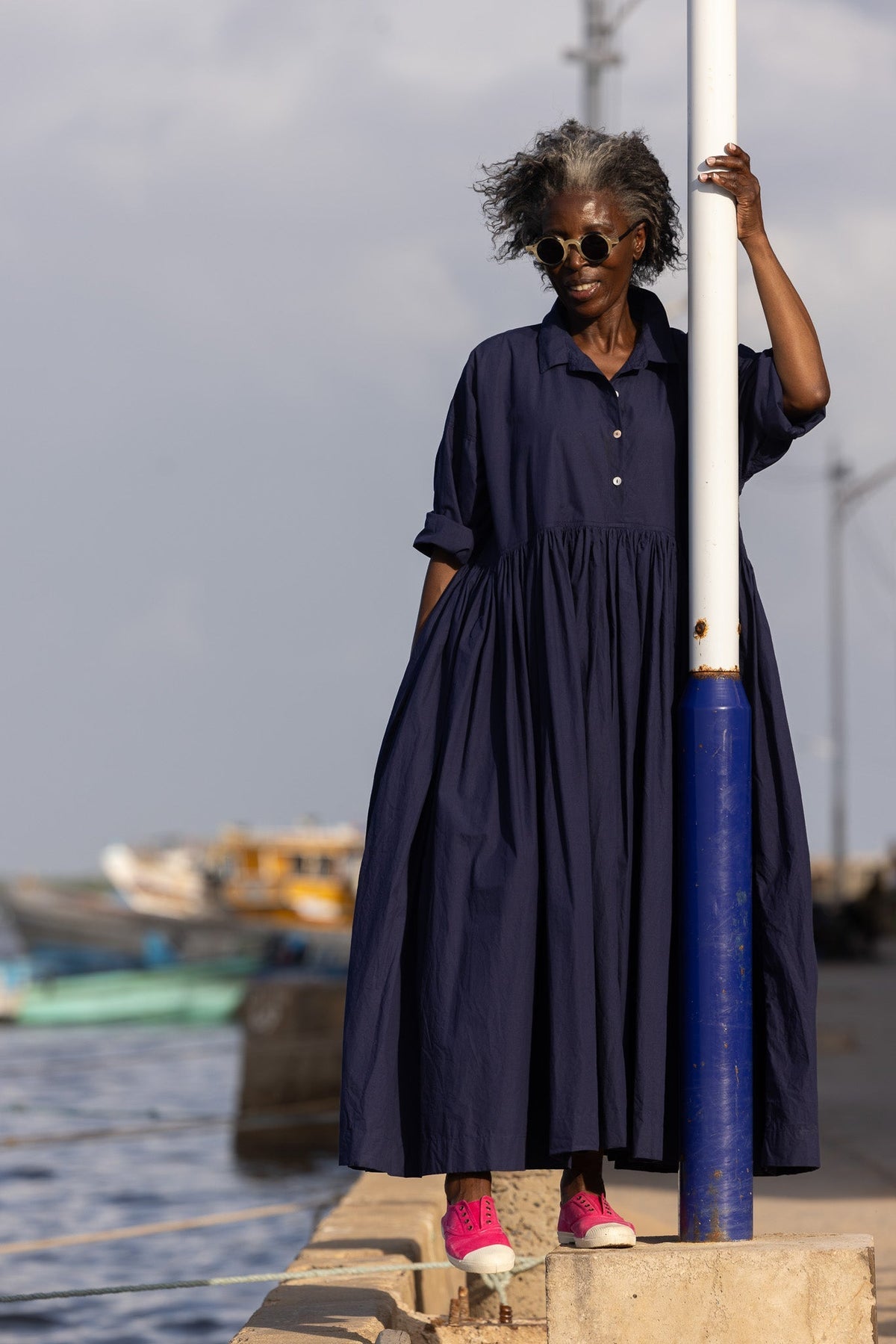 Meg By Design - Edith Dress Cotton Poplin - Indigo