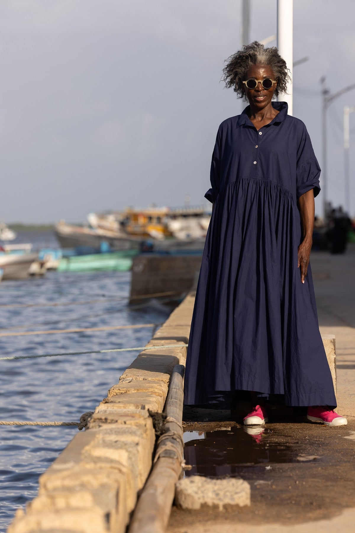 Meg By Design - Edith Dress Cotton Poplin - Indigo
