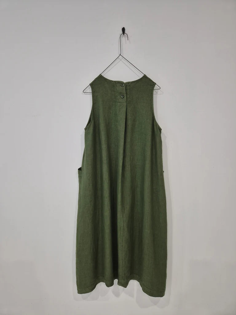 Montaigne ‘Remy’ Italian Linen Dress With Deep Front Pockets - Various Colours