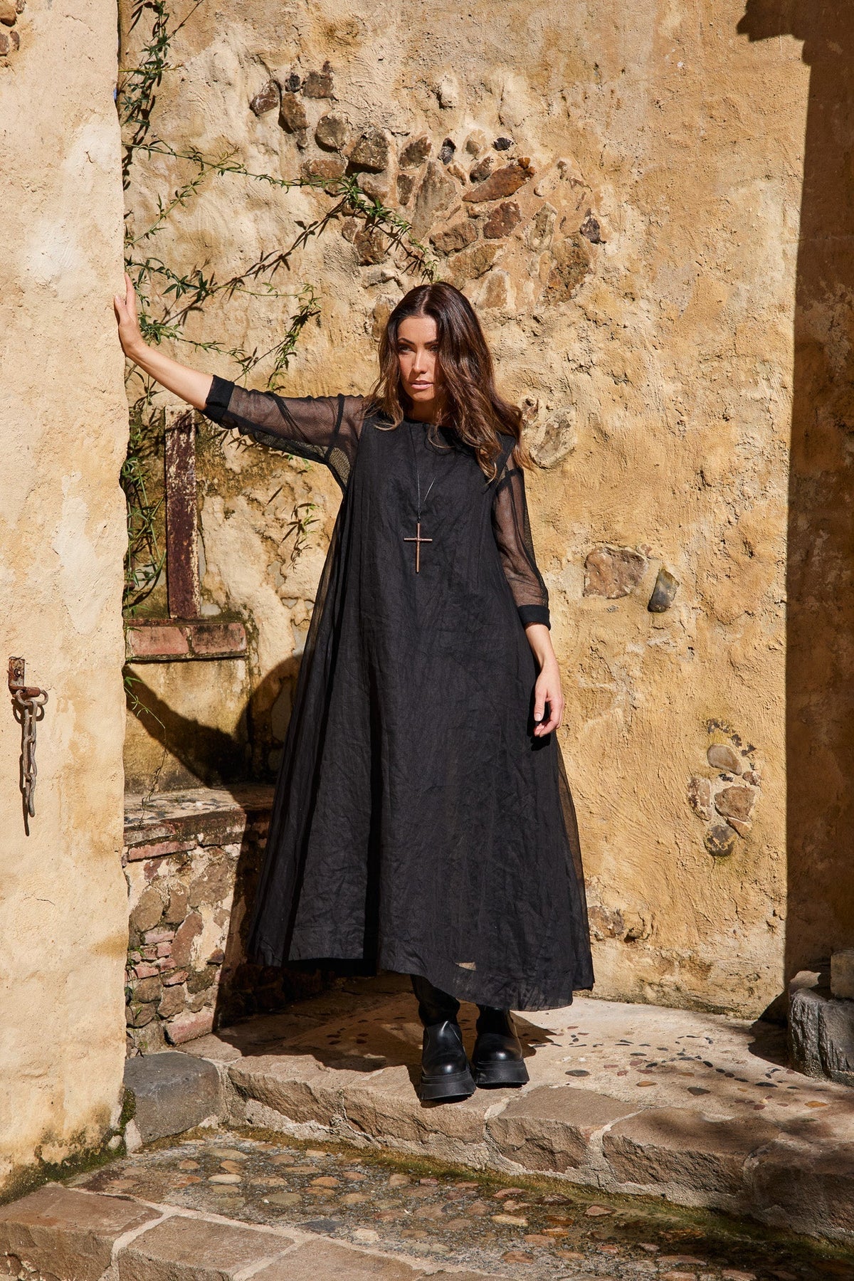 Meg By Design - Zahra Dress Cotton Organdy & Paper Cotton - Black