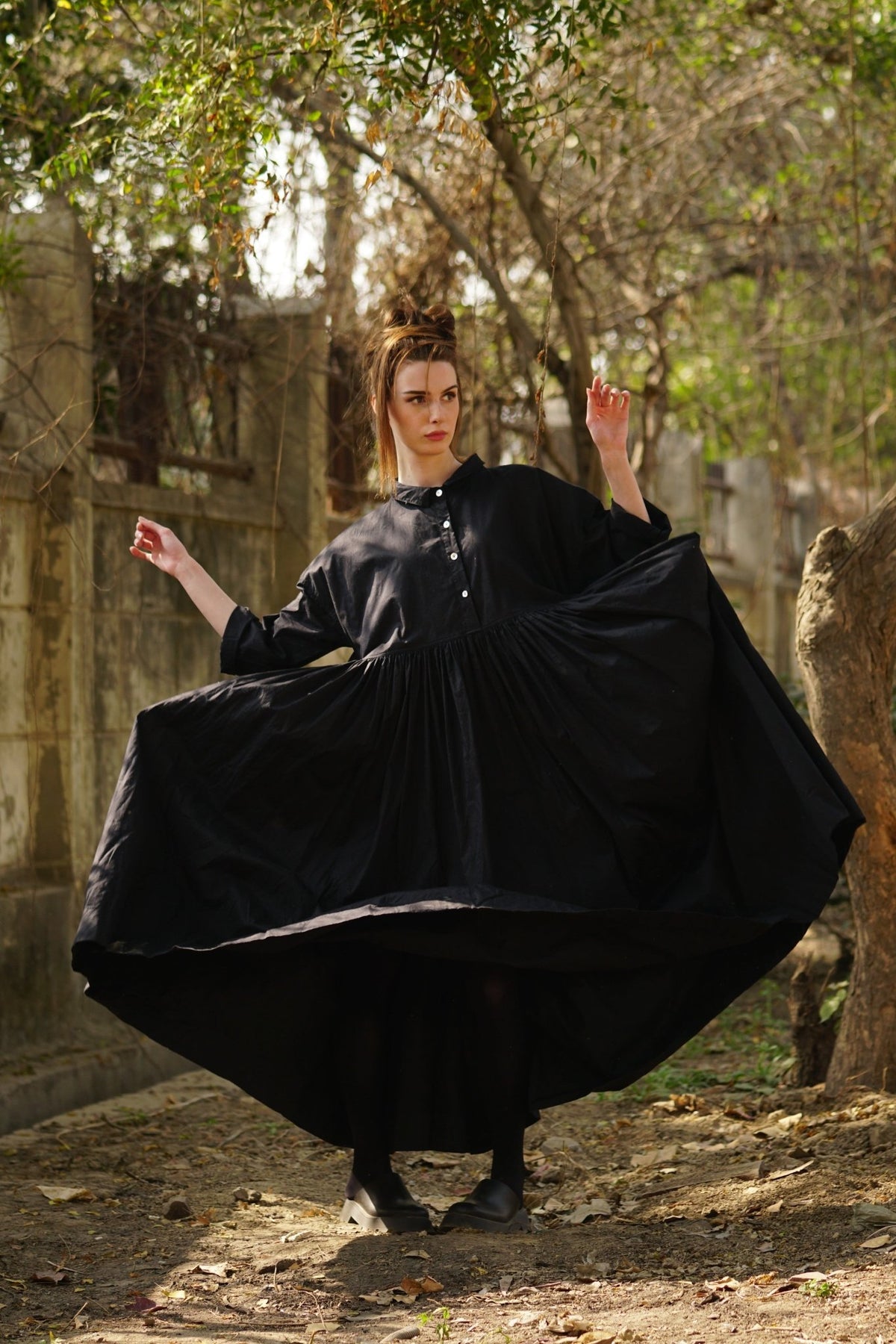 Meg By Design - Edith Dress Cotton Twill - Black