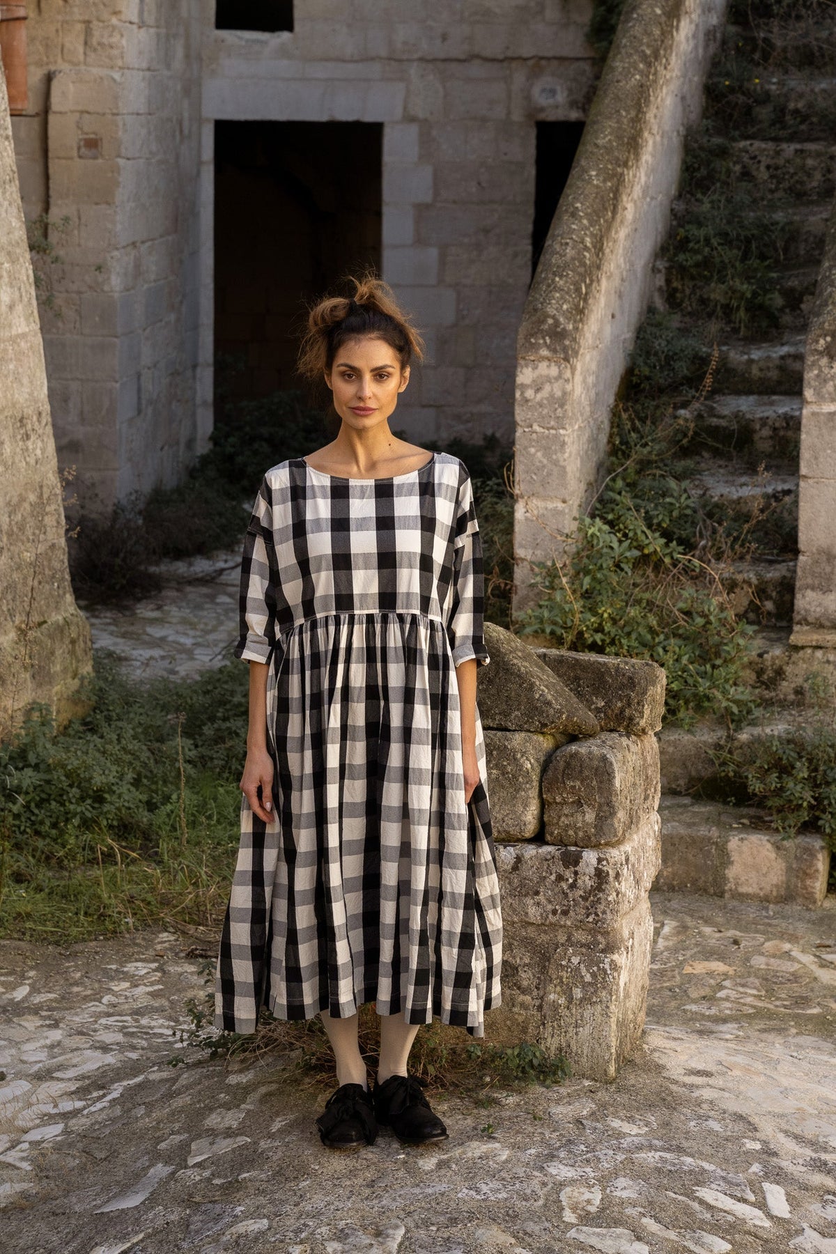 Meg By Design - Billy Dress Cotton Canvas - Monochrome Check
