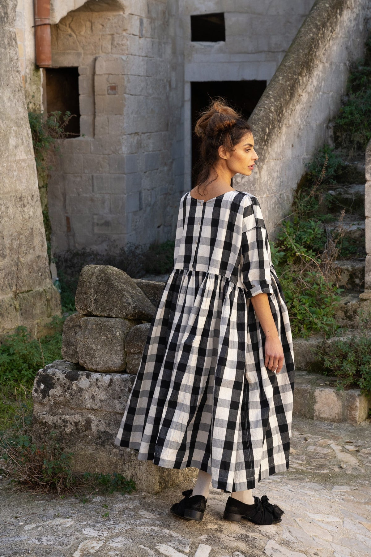 Meg By Design - Billy Dress Cotton Canvas - Monochrome Check