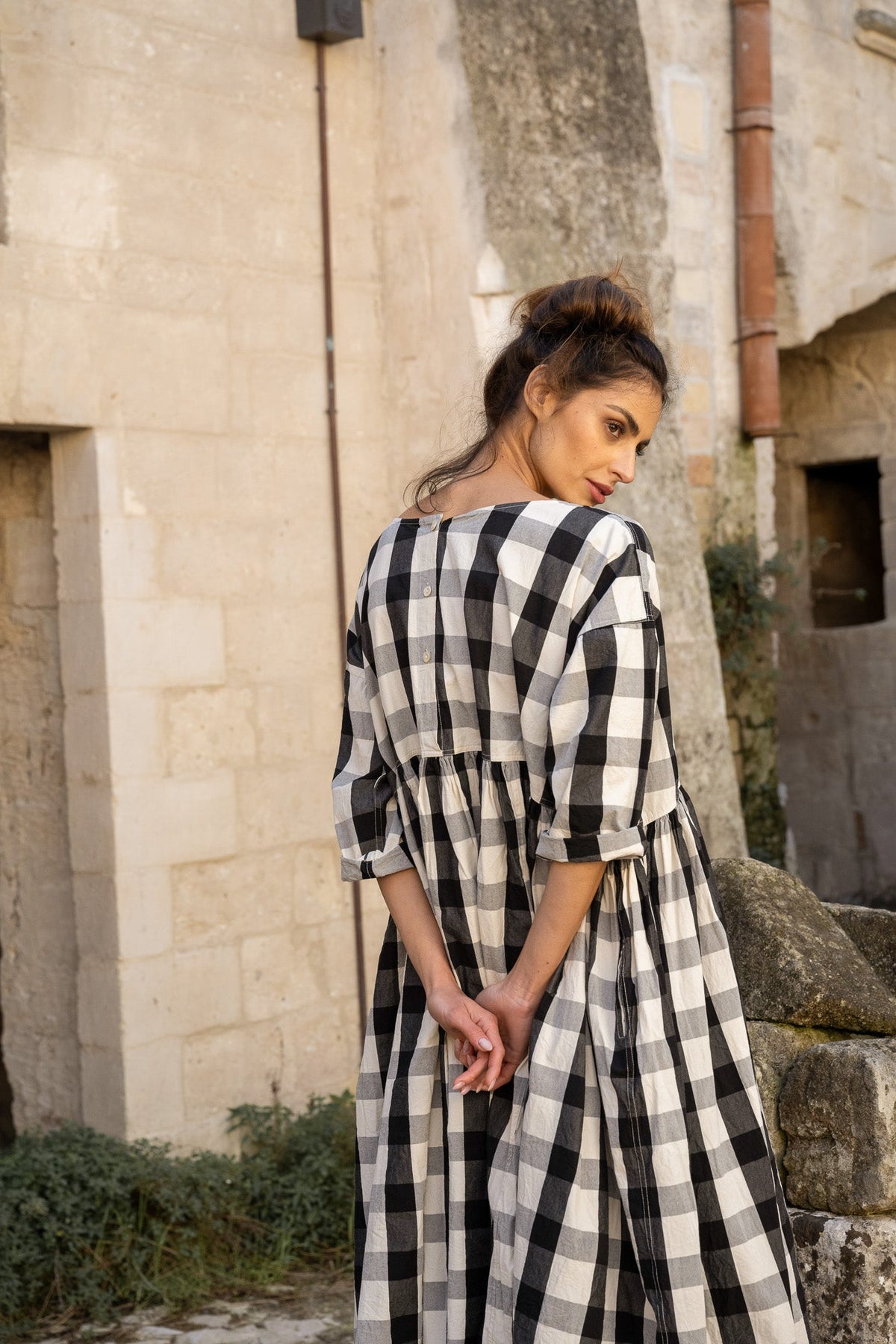 Meg By Design - Billy Dress Cotton Canvas - Monochrome Check