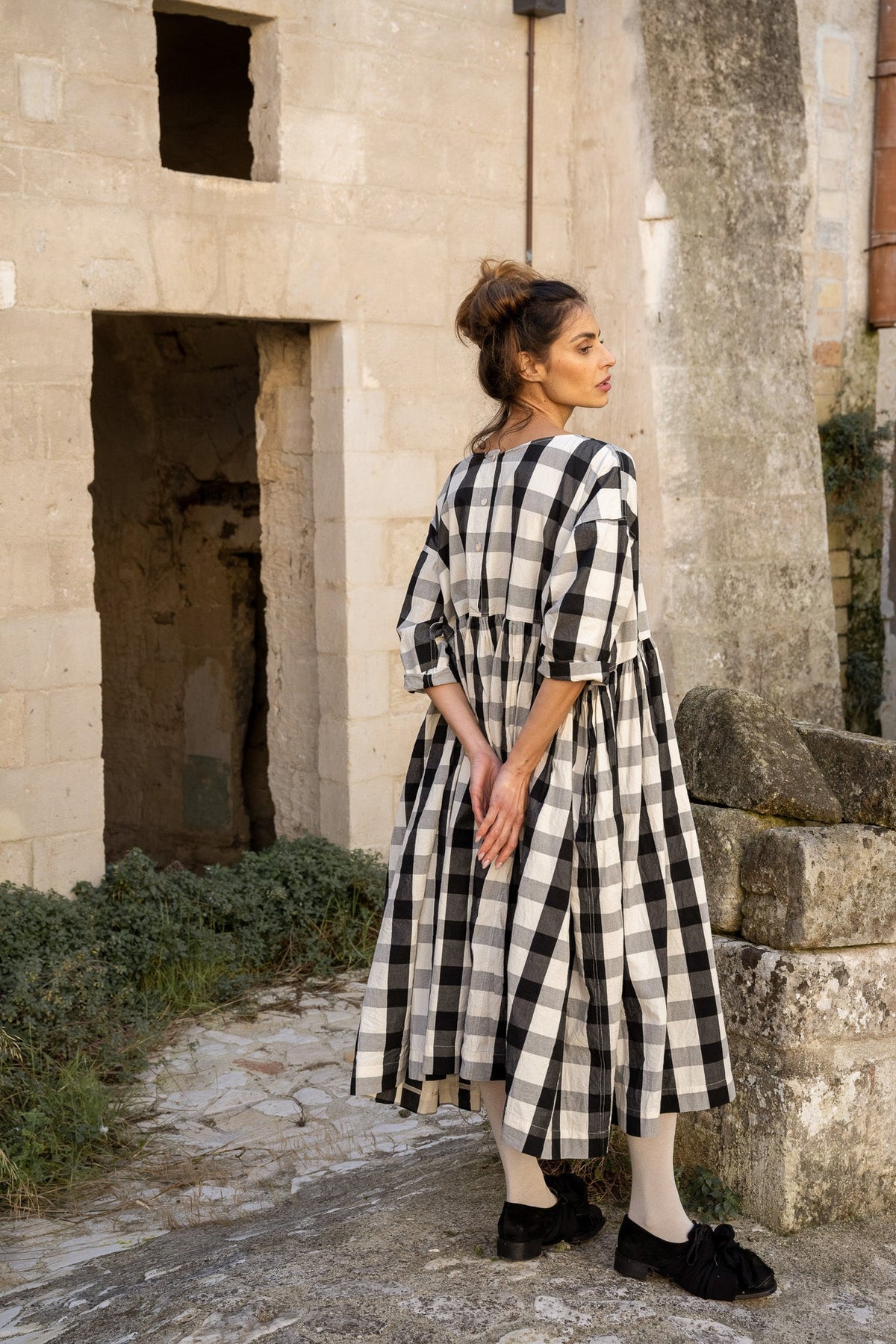 Meg By Design - Billy Dress Cotton Canvas - Monochrome Check