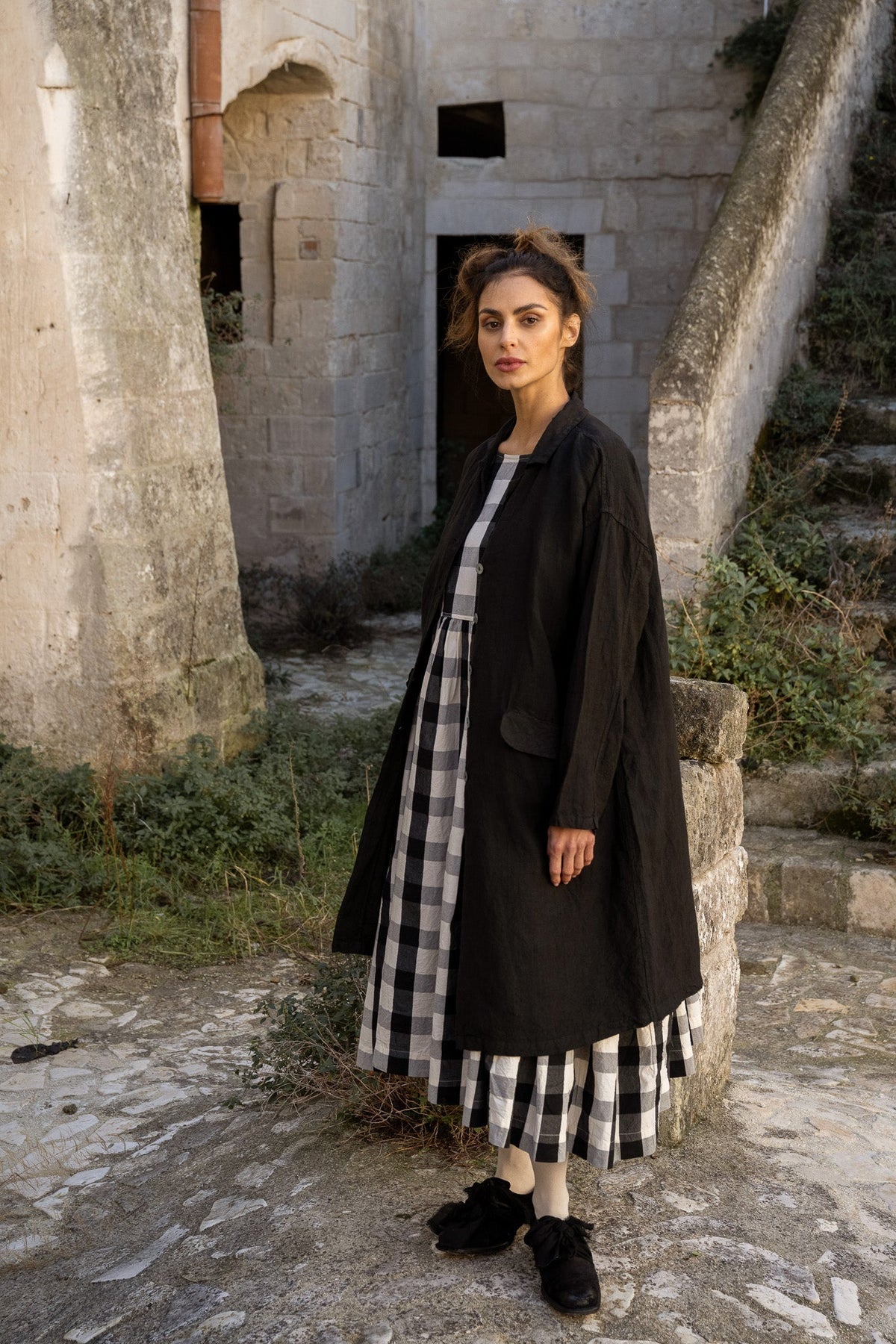 Meg By Design - Billy Dress Cotton Canvas - Monochrome Check