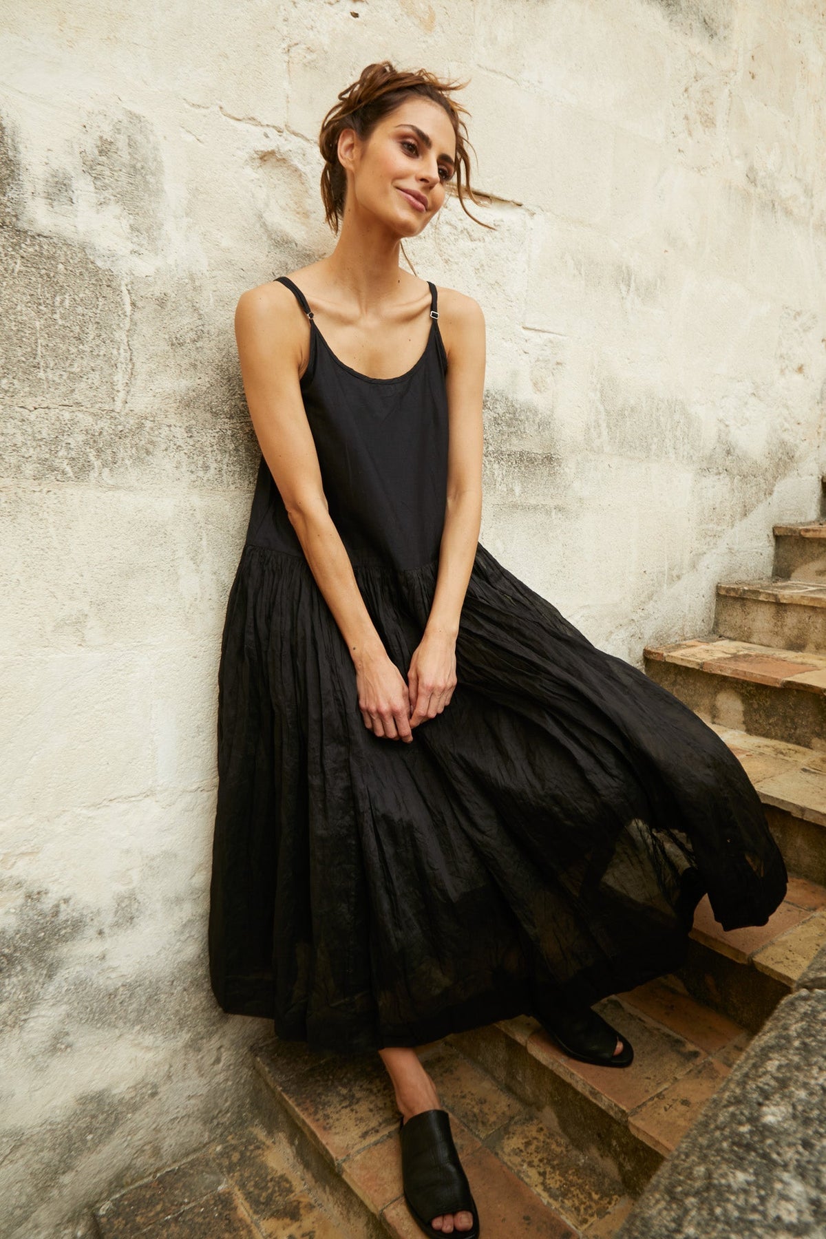 Meg By Design - Tutu Slip Dress Long Cotton Organdy - Black